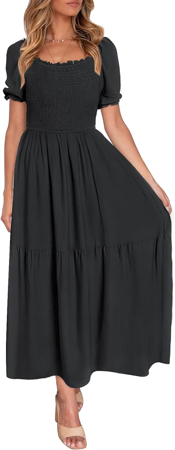 Flowers Print Stylish Dress Long Dress