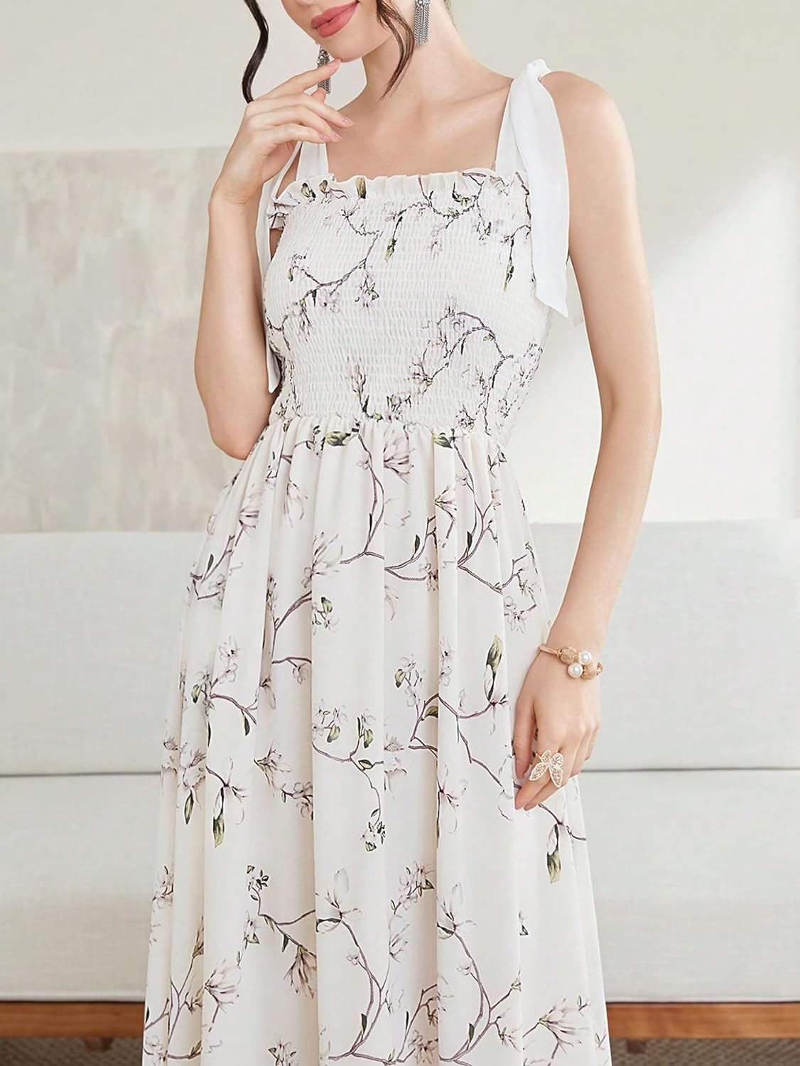 Floral Print Women's Long Dress