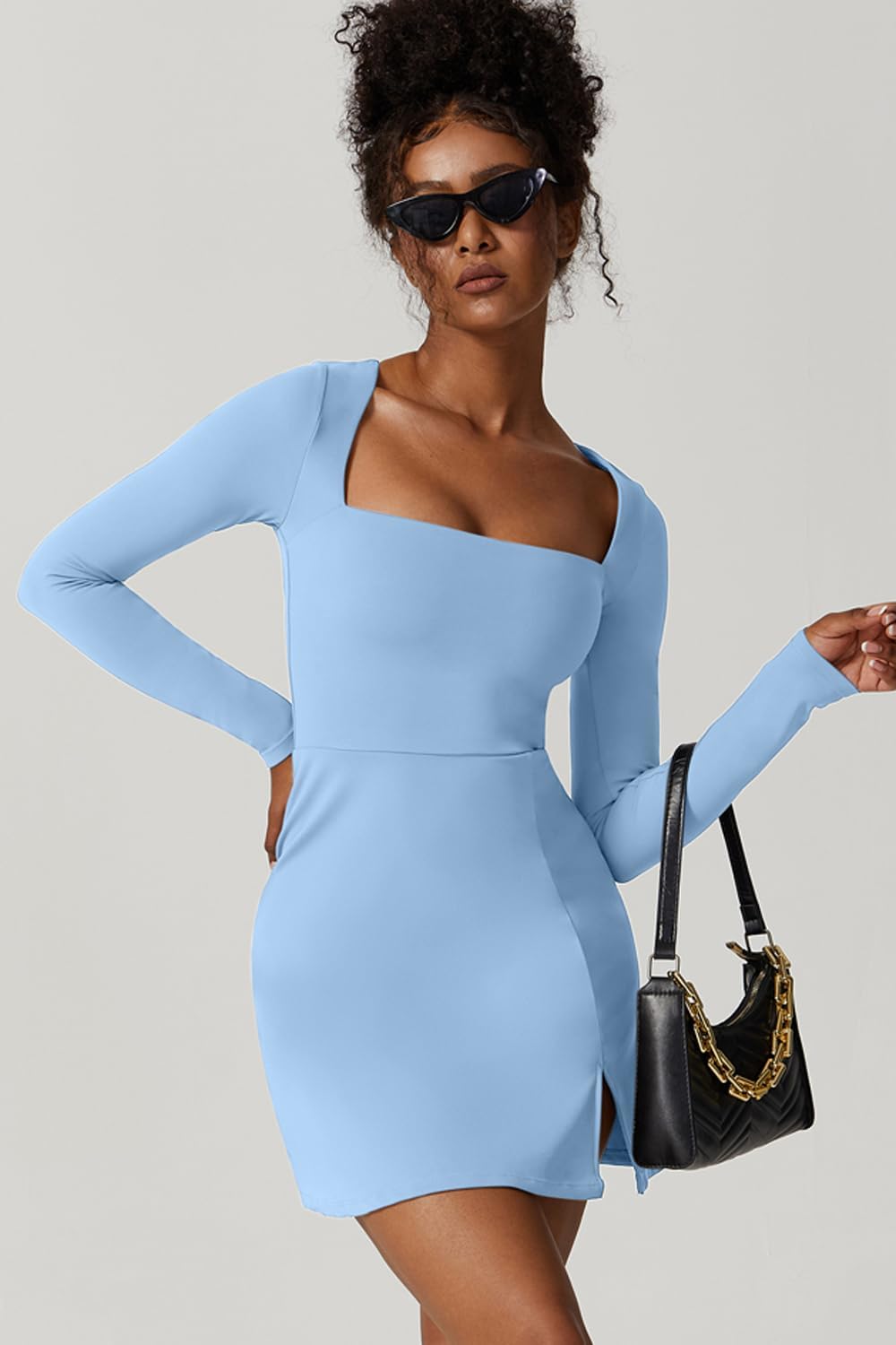 Latest Square Neck Mini Dress