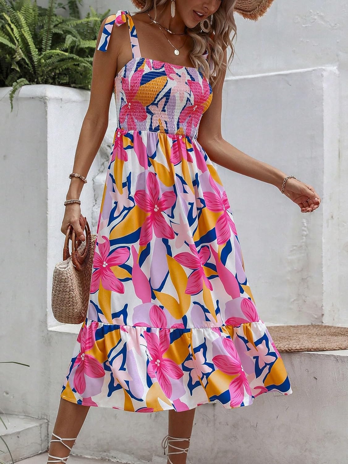 Floral Print Women's Long Dress
