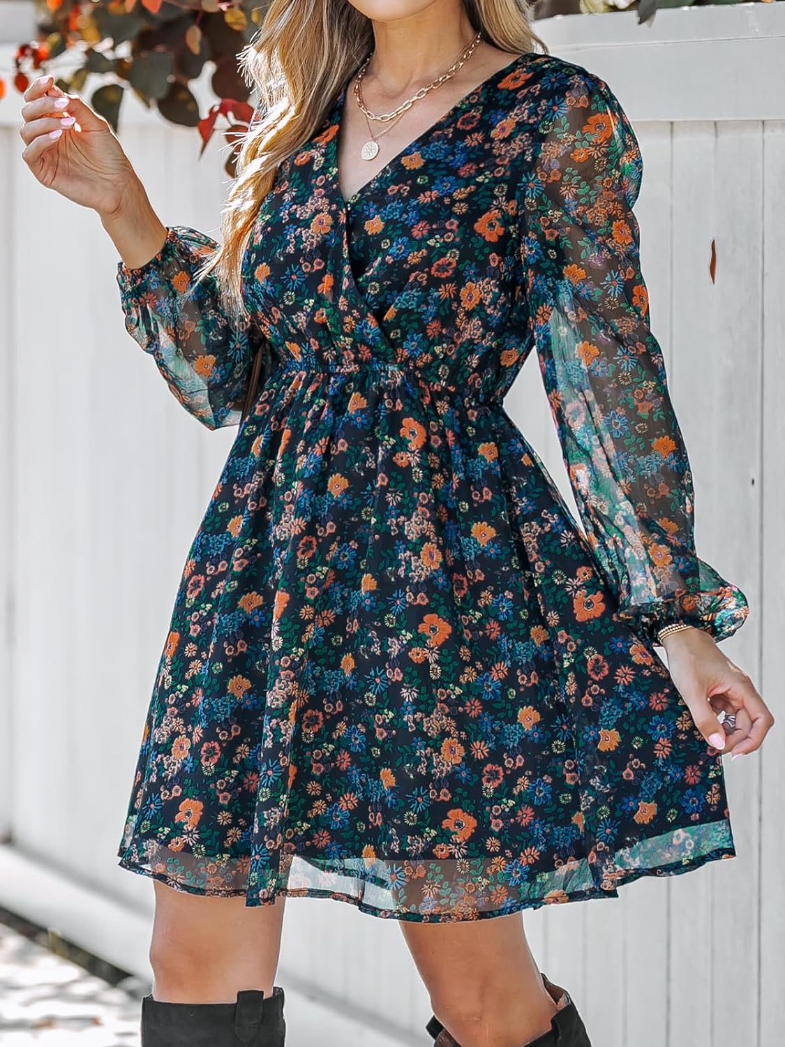 Floral Printed Chiffon Dress