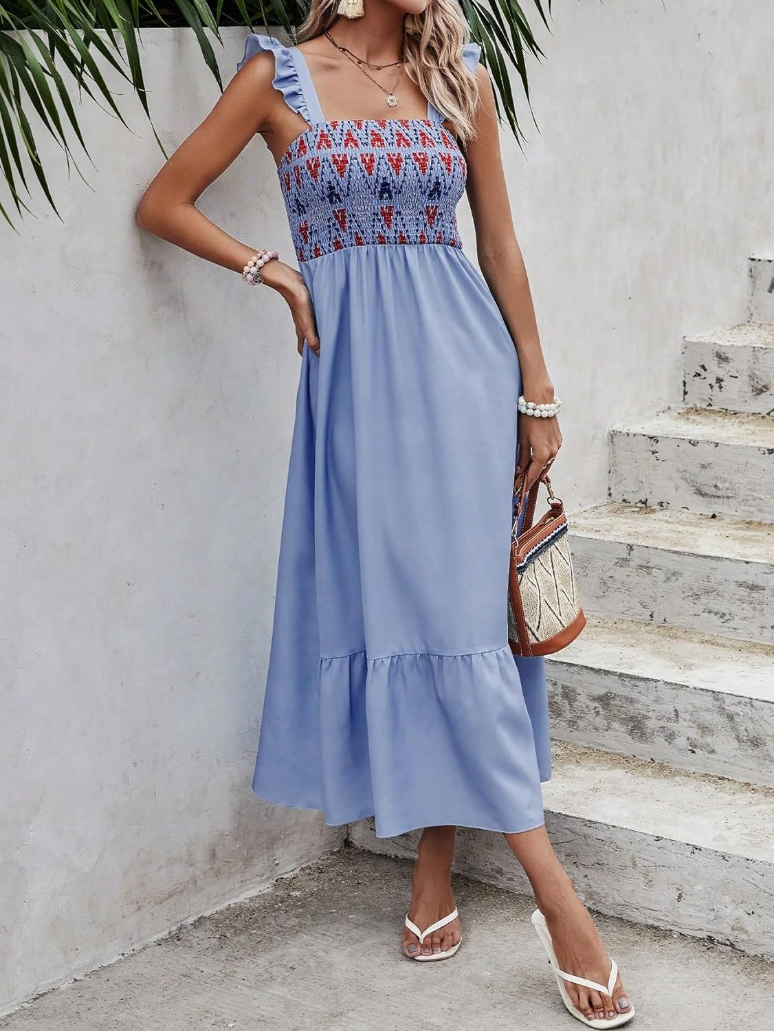 Floral Print Women's Long Dress