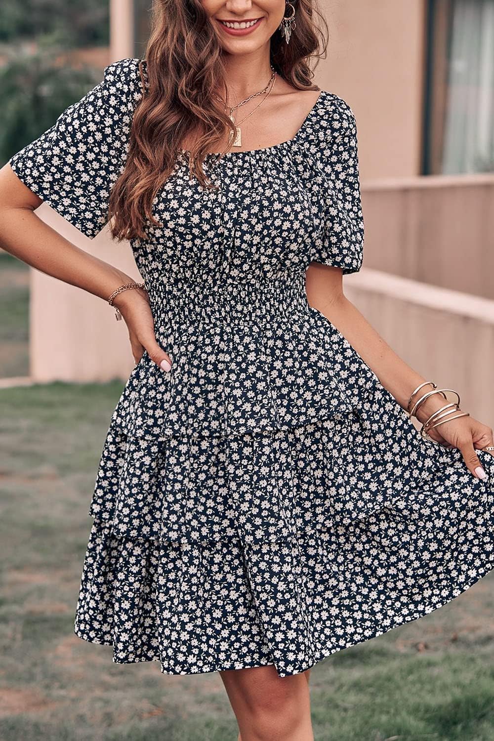 Stylish Printed Summer Short Dress