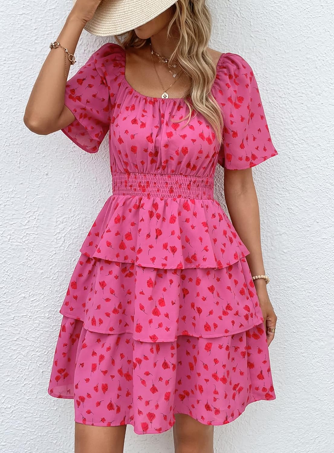 Stylish Printed Summer Short Dress