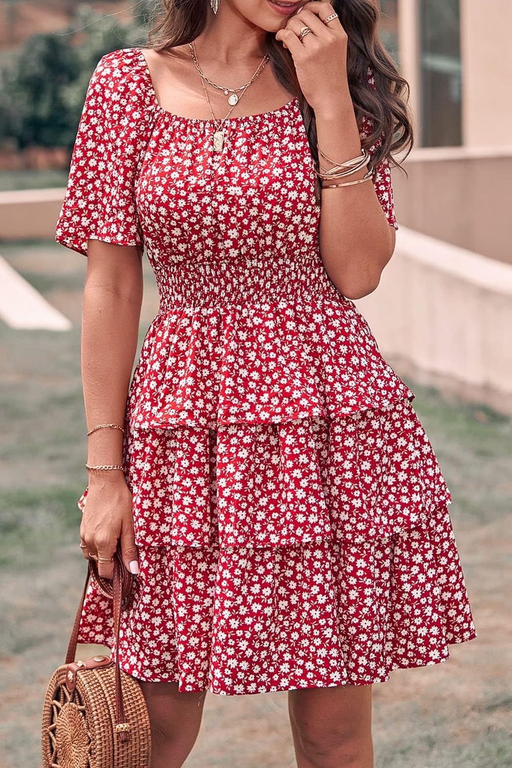 Stylish Printed Summer Short Dress