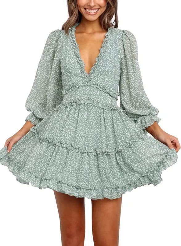 Fancy Floral Print Mini Dress