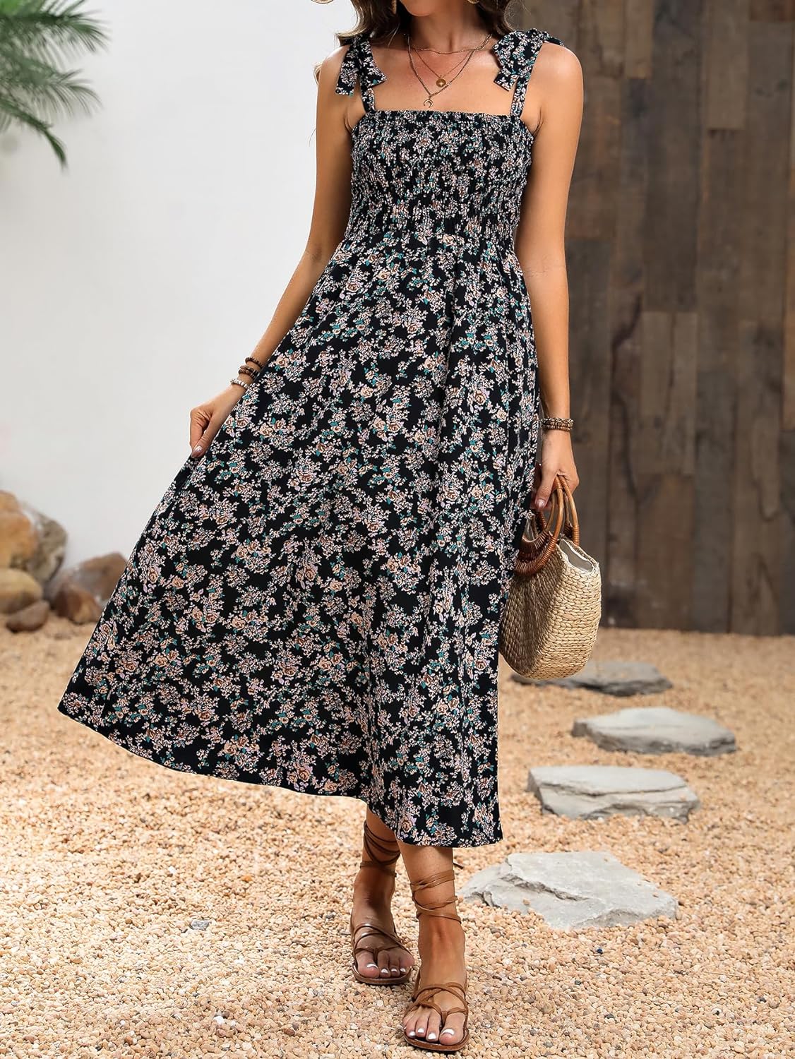 Floral Print Women's Long Dress