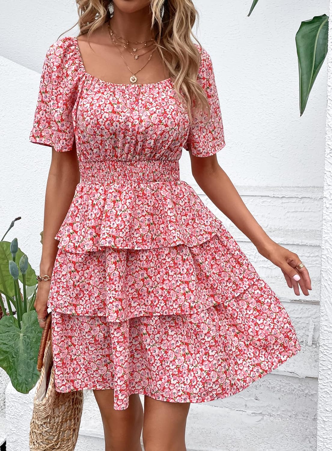 Stylish Printed Summer Short Dress