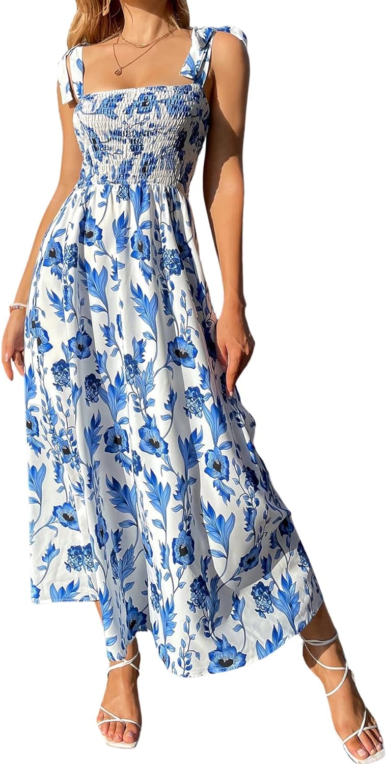 Floral Print Women's Long Dress
