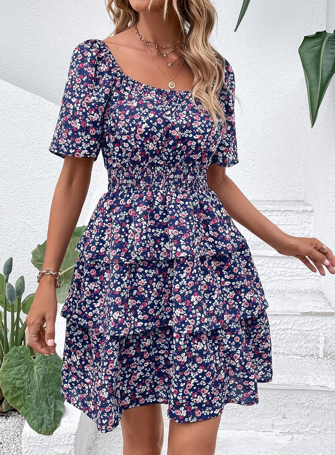Stylish Printed Summer Short Dress