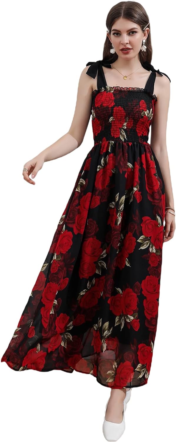 Floral Print Women's Long Dress