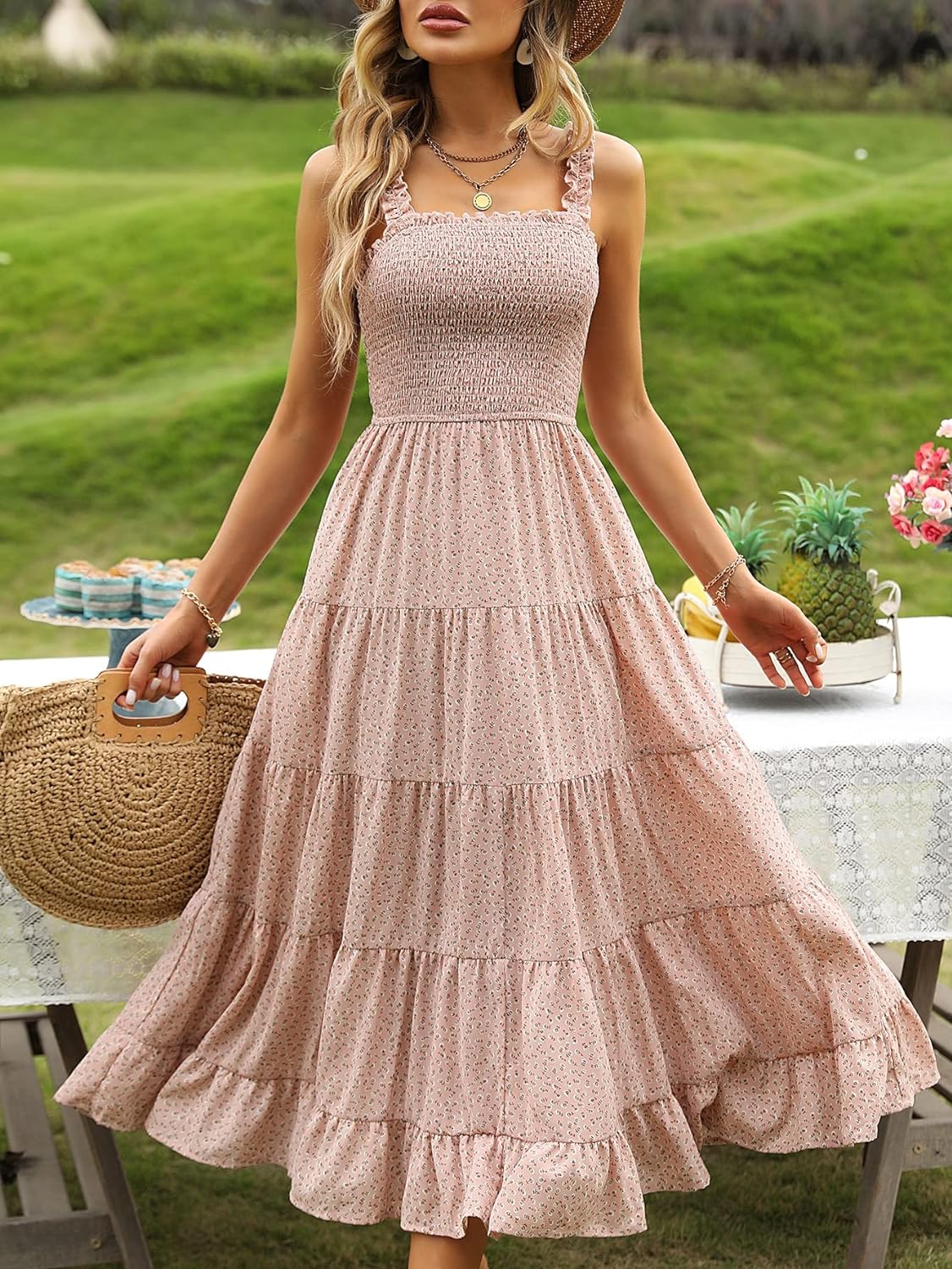 Floral Print Women's Long Dress