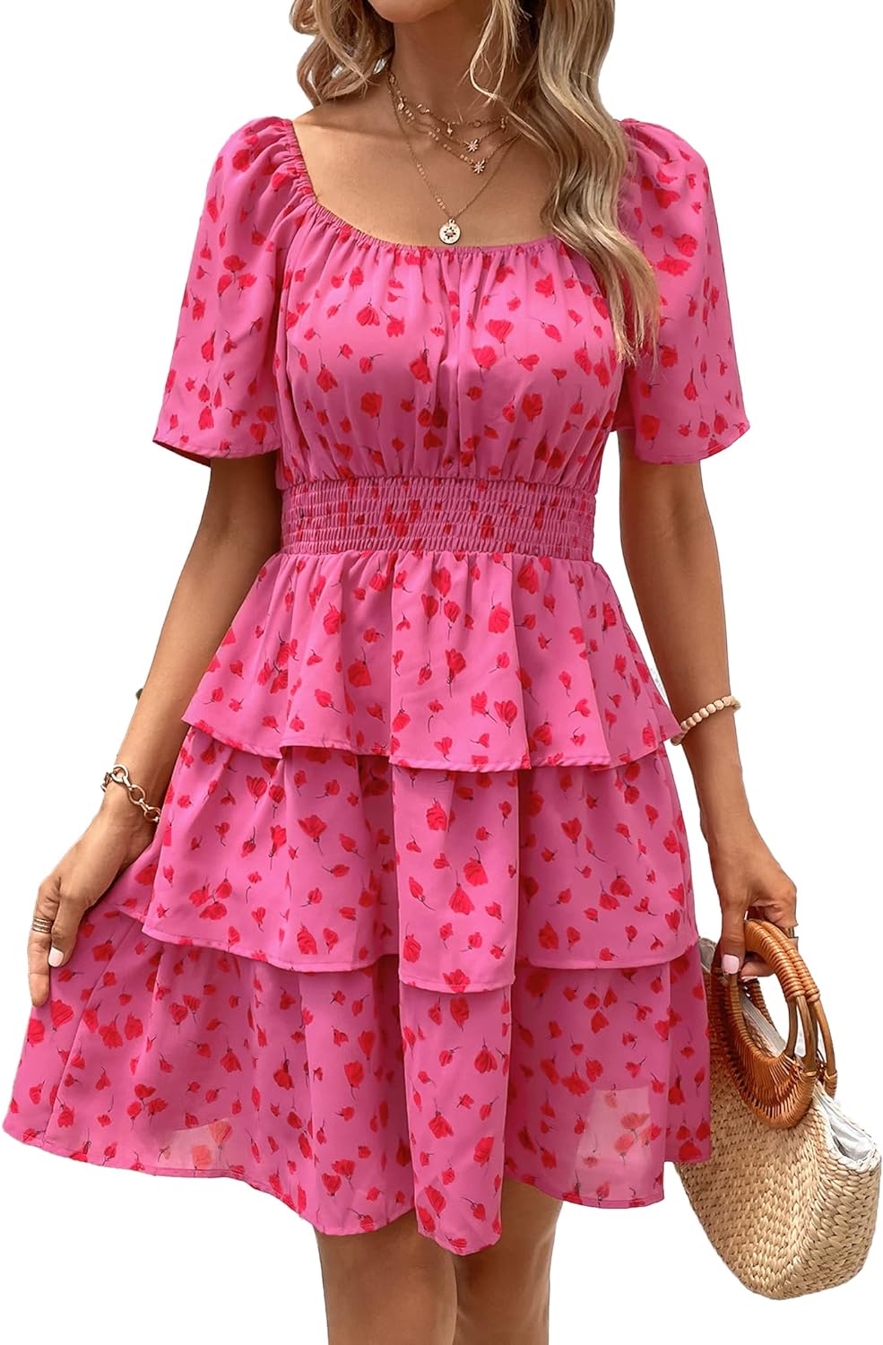 Stylish Printed Summer Short Dress