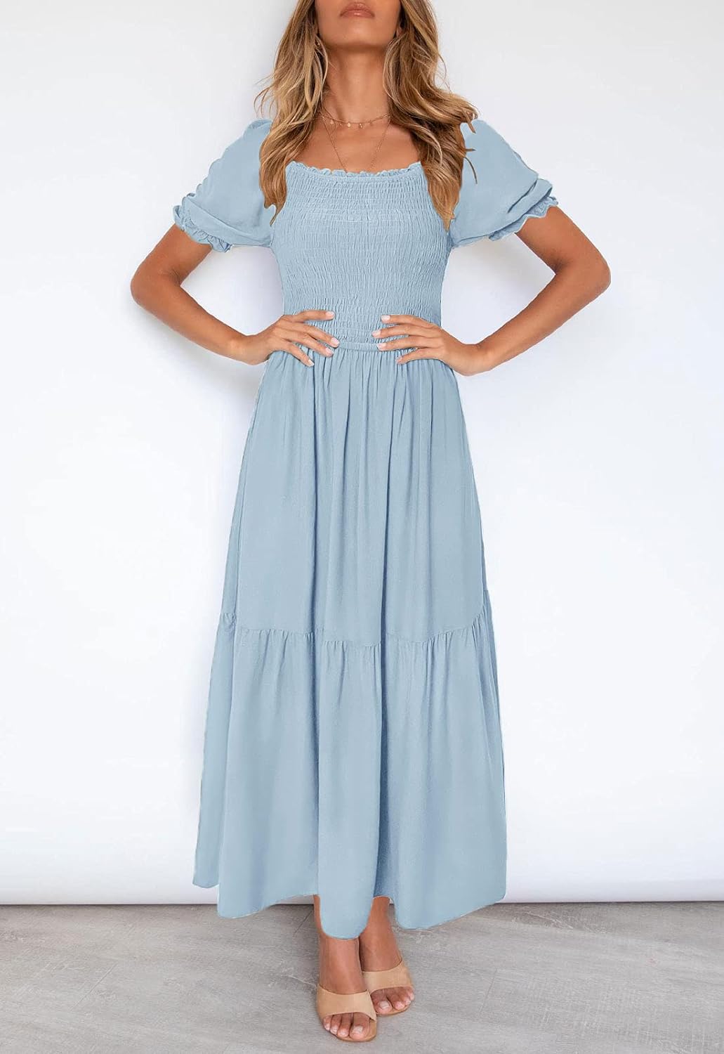 Flowers Print Stylish Dress Long Dress