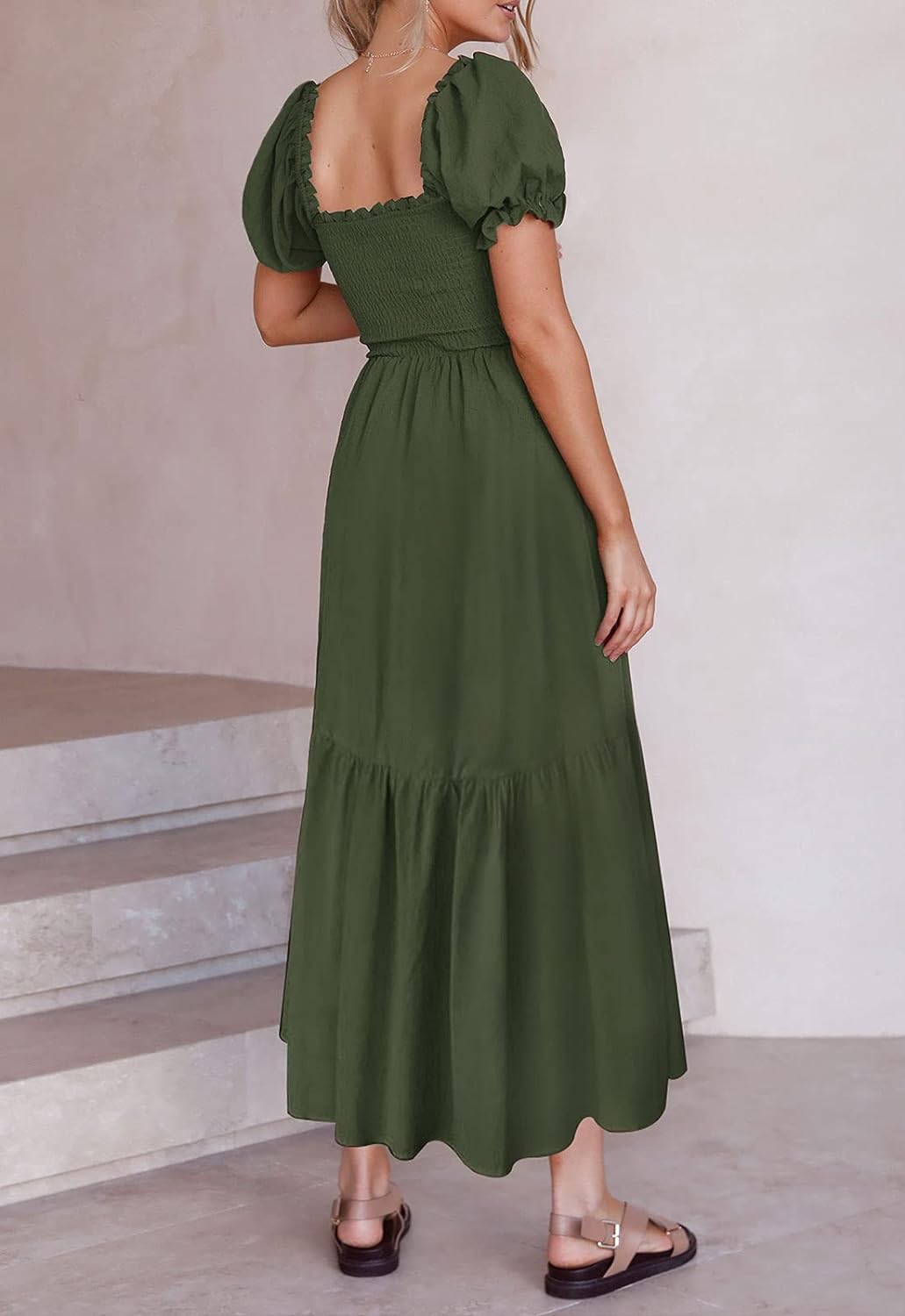 Flowers Print Stylish Dress Long Dress