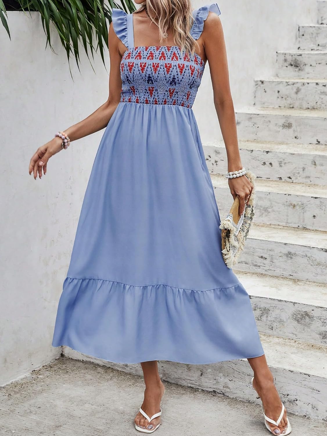 Floral Print Women's Long Dress