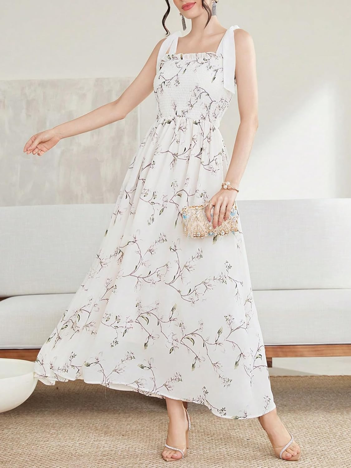 Floral Print Women's Long Dress