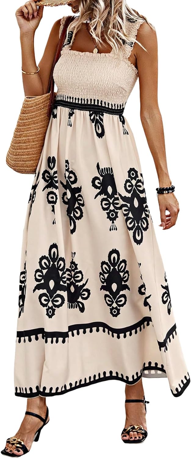 Floral Print Women's Long Dress