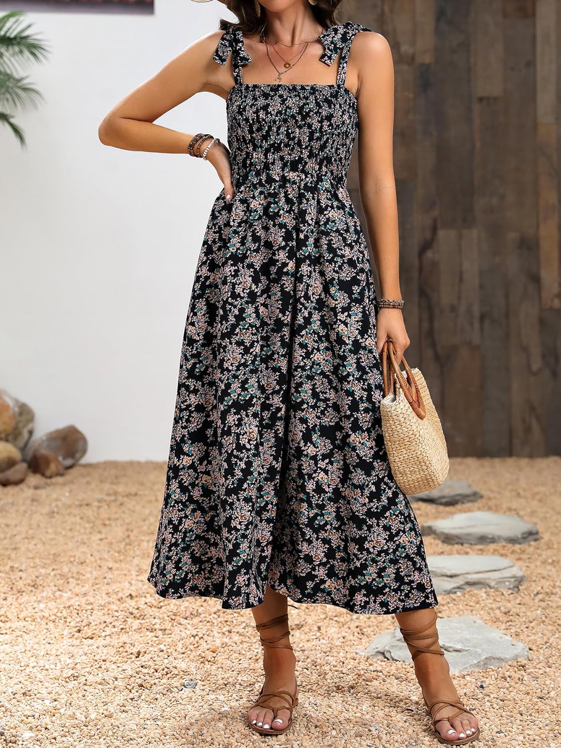 Floral Print Women's Long Dress