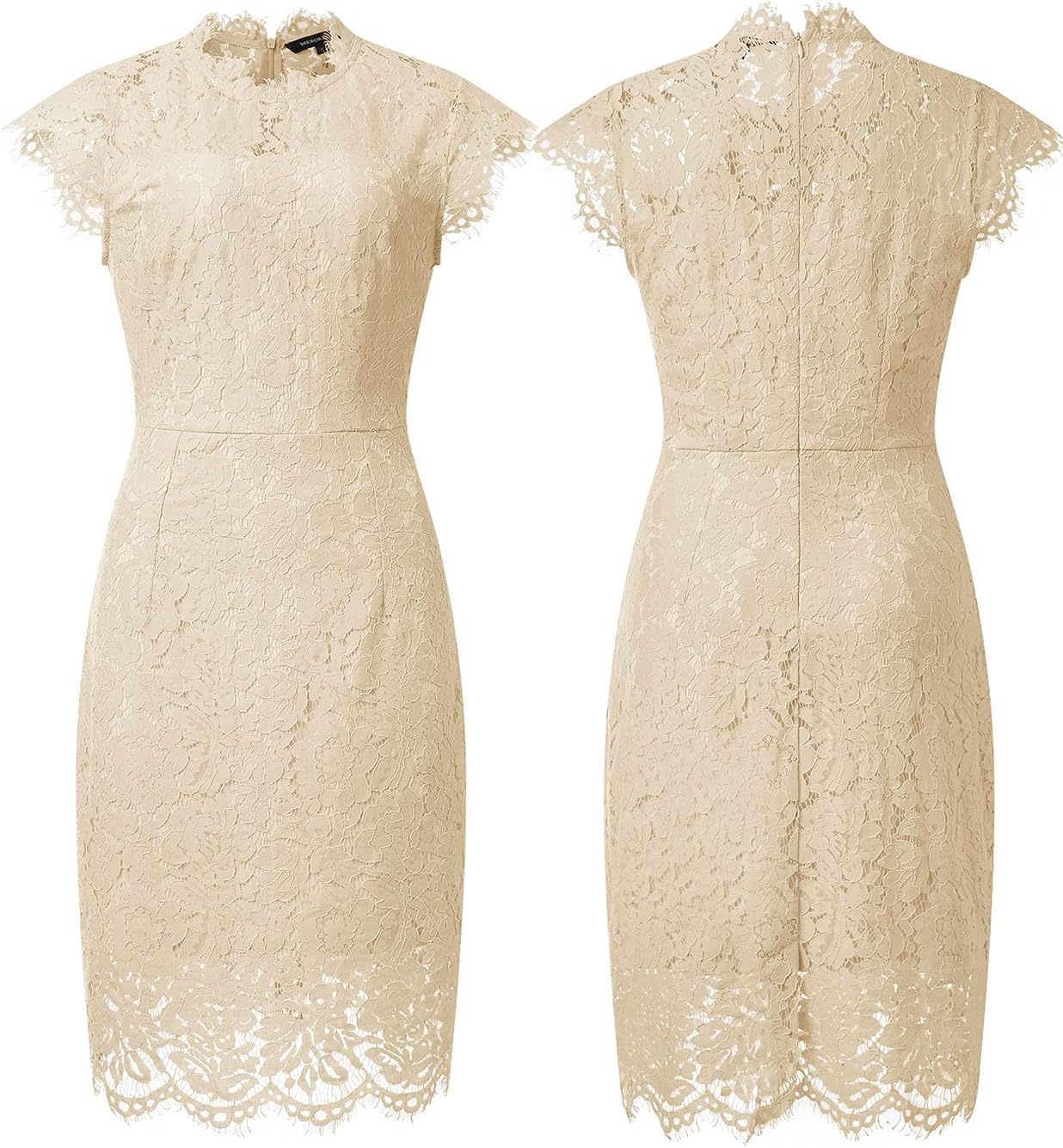 Floral Print Dress with Lace Sleeves for Women