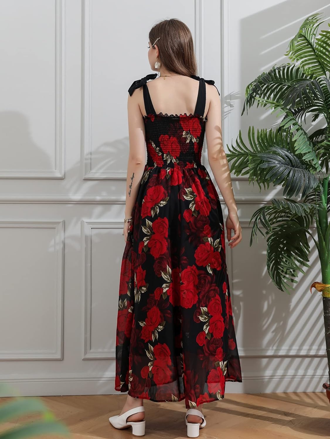Floral Print Women's Long Dress