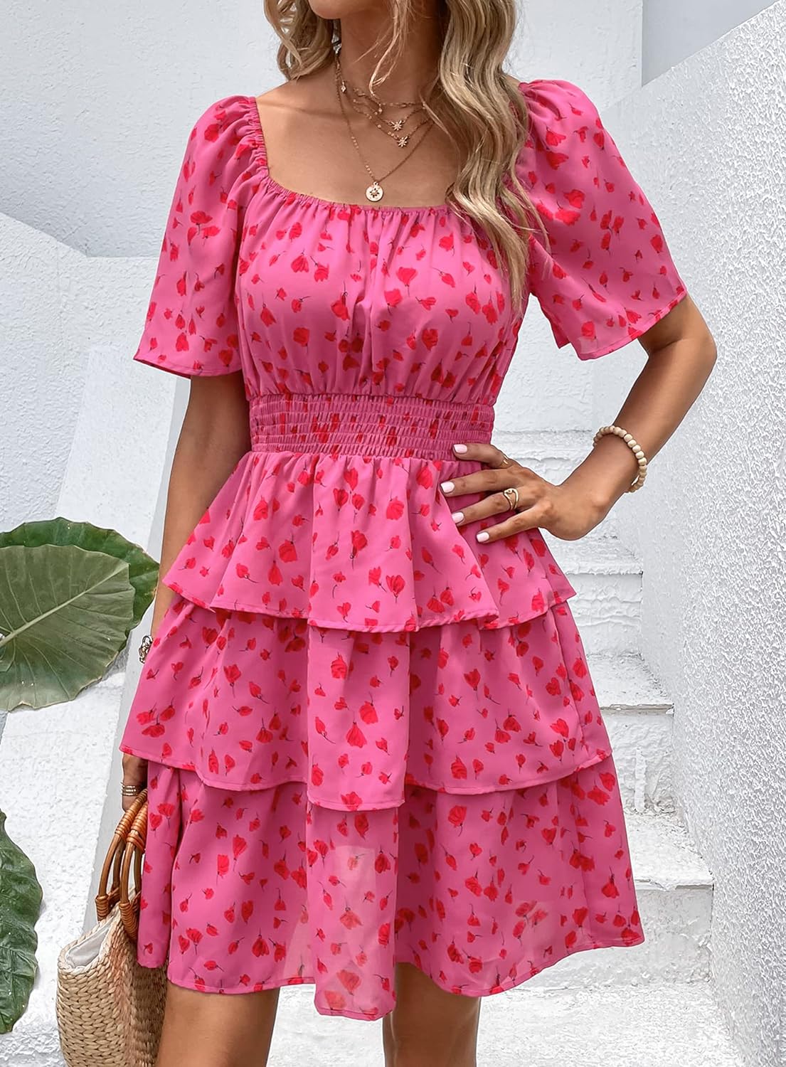 Stylish Printed Summer Short Dress