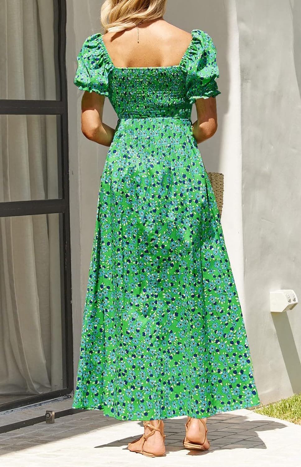 Flowers Print Stylish Dress Long Dress