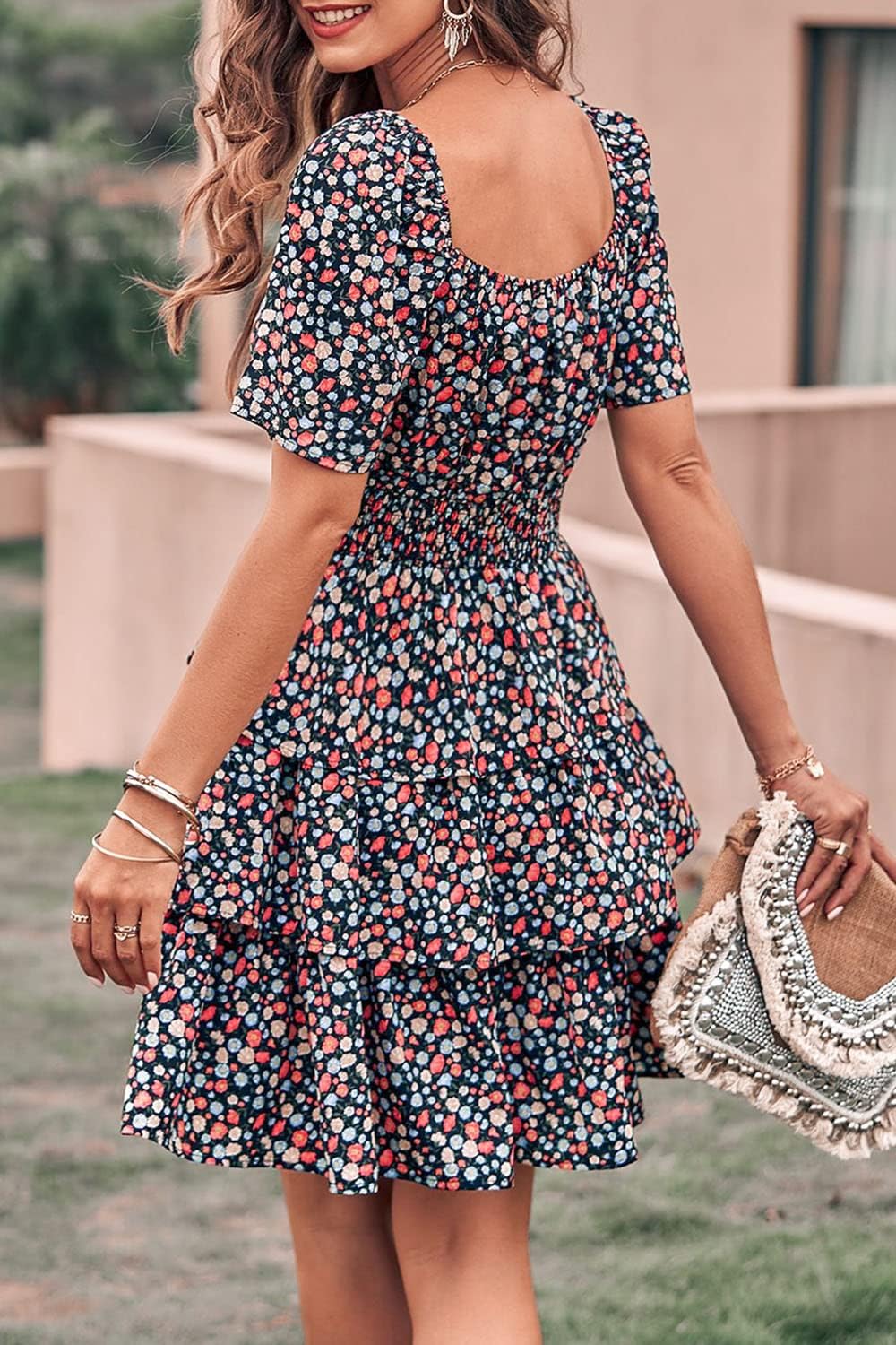 Stylish Printed Summer Short Dress