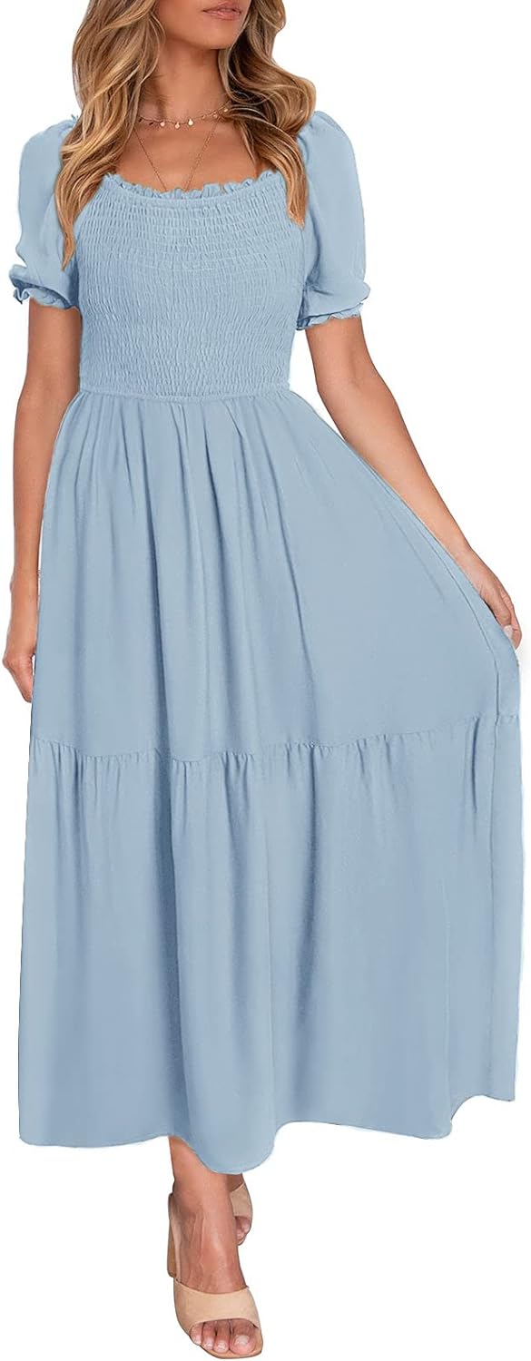 Flowers Print Stylish Dress Long Dress