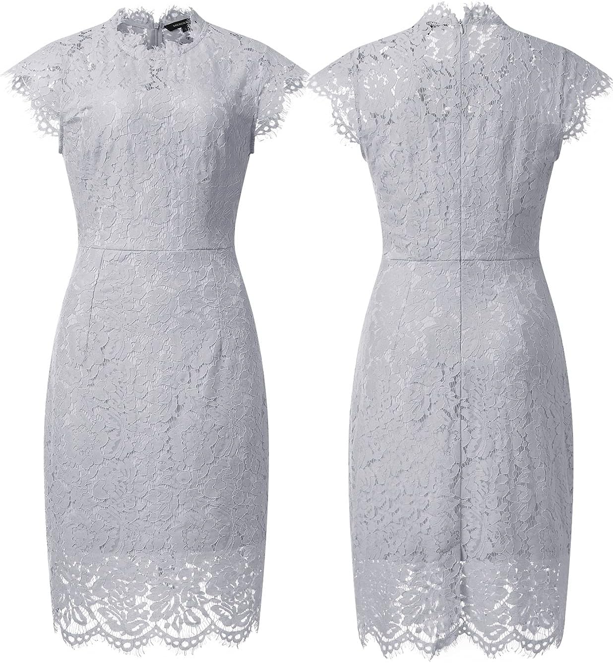 Floral Print Dress with Lace Sleeves for Women