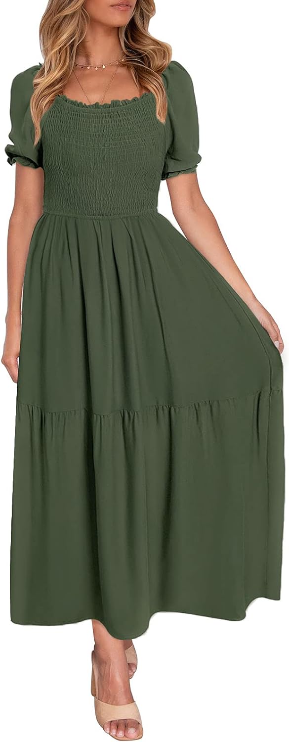 Flowers Print Stylish Dress Long Dress