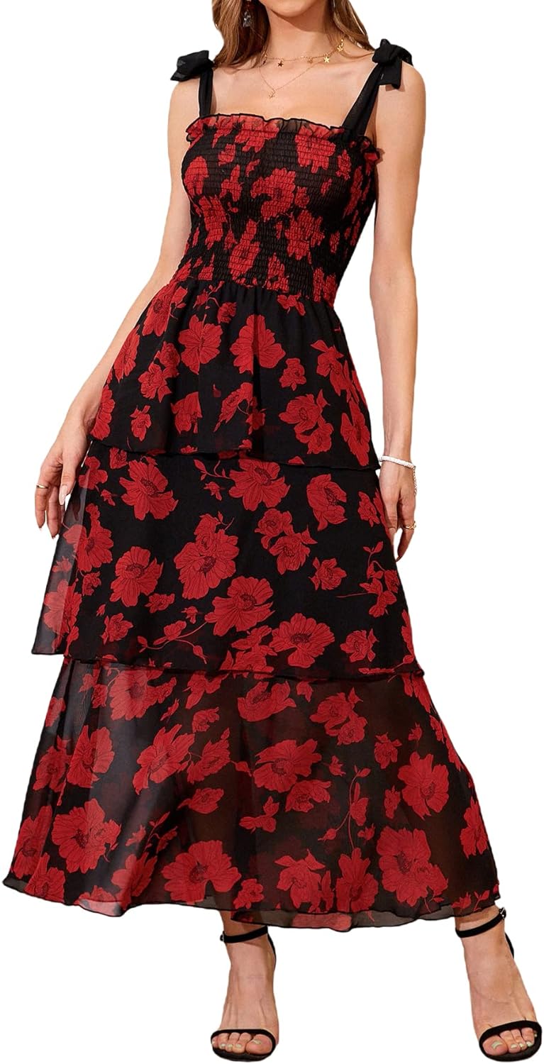 Floral Print Women's Long Dress