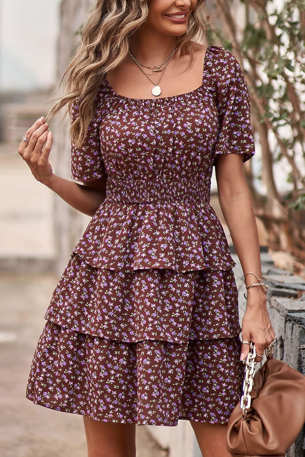 Stylish Printed Summer Short Dress