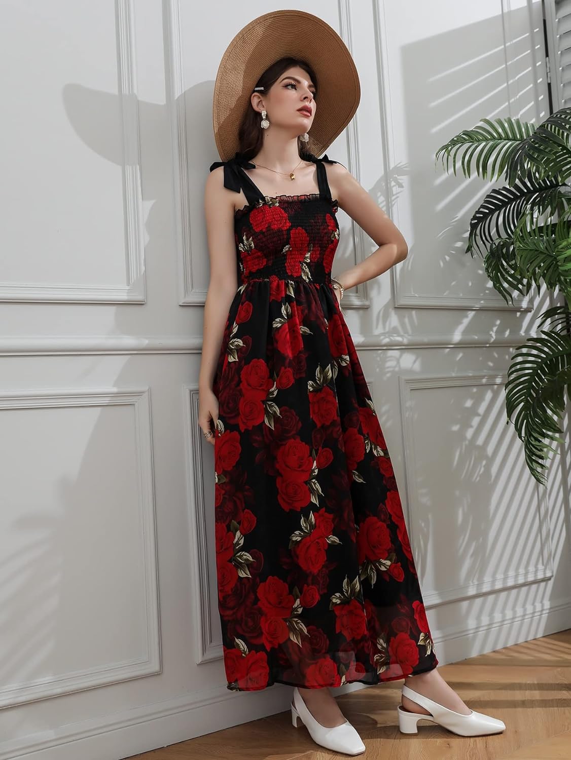 Floral Print Women's Long Dress