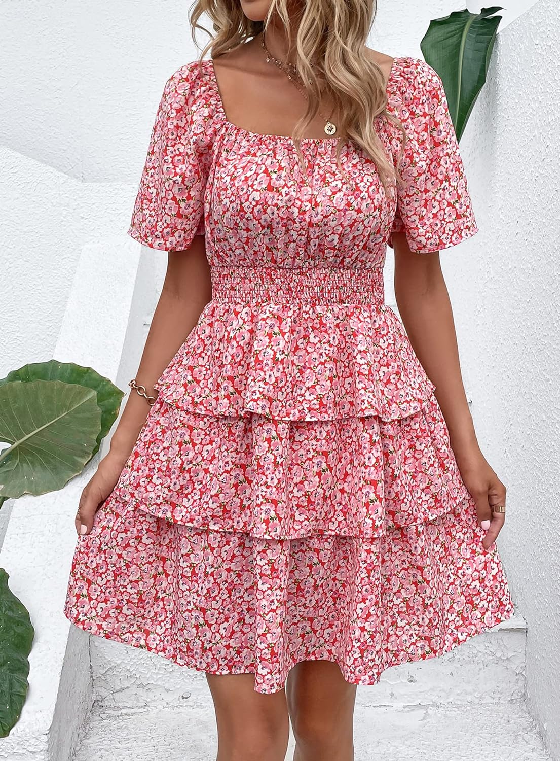 Stylish Printed Summer Short Dress