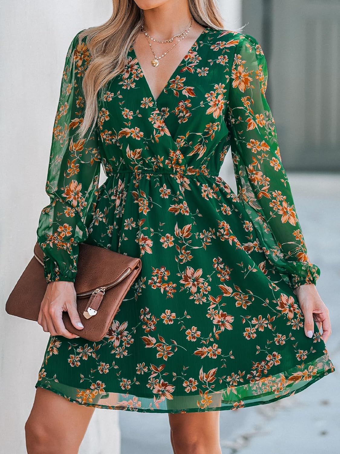 Floral Printed Chiffon Dress