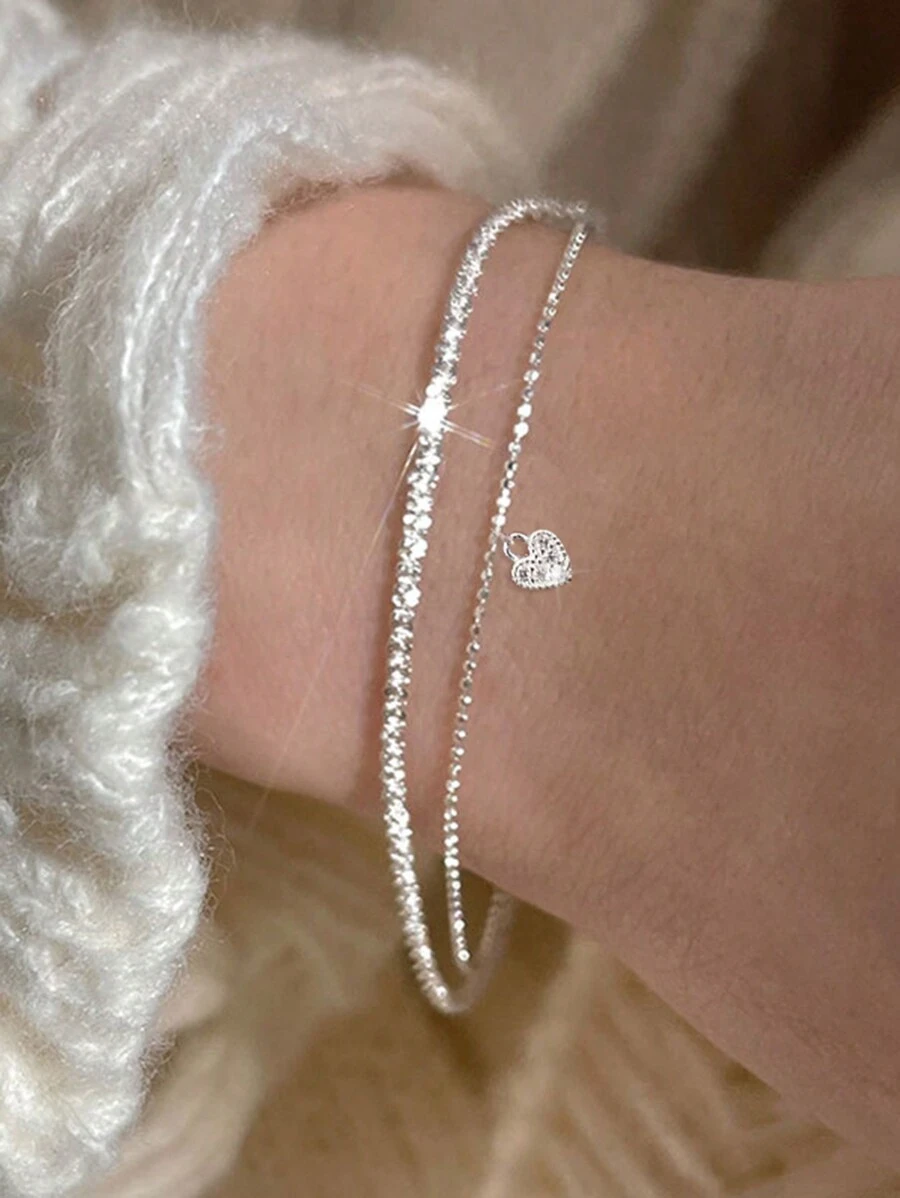 2pcs/set Heart Bracelets