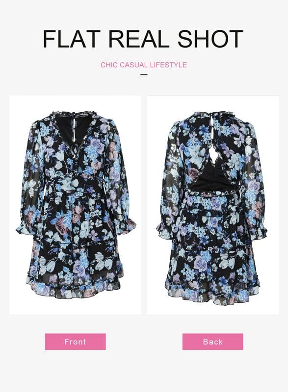 Fancy Floral Print Mini Dress