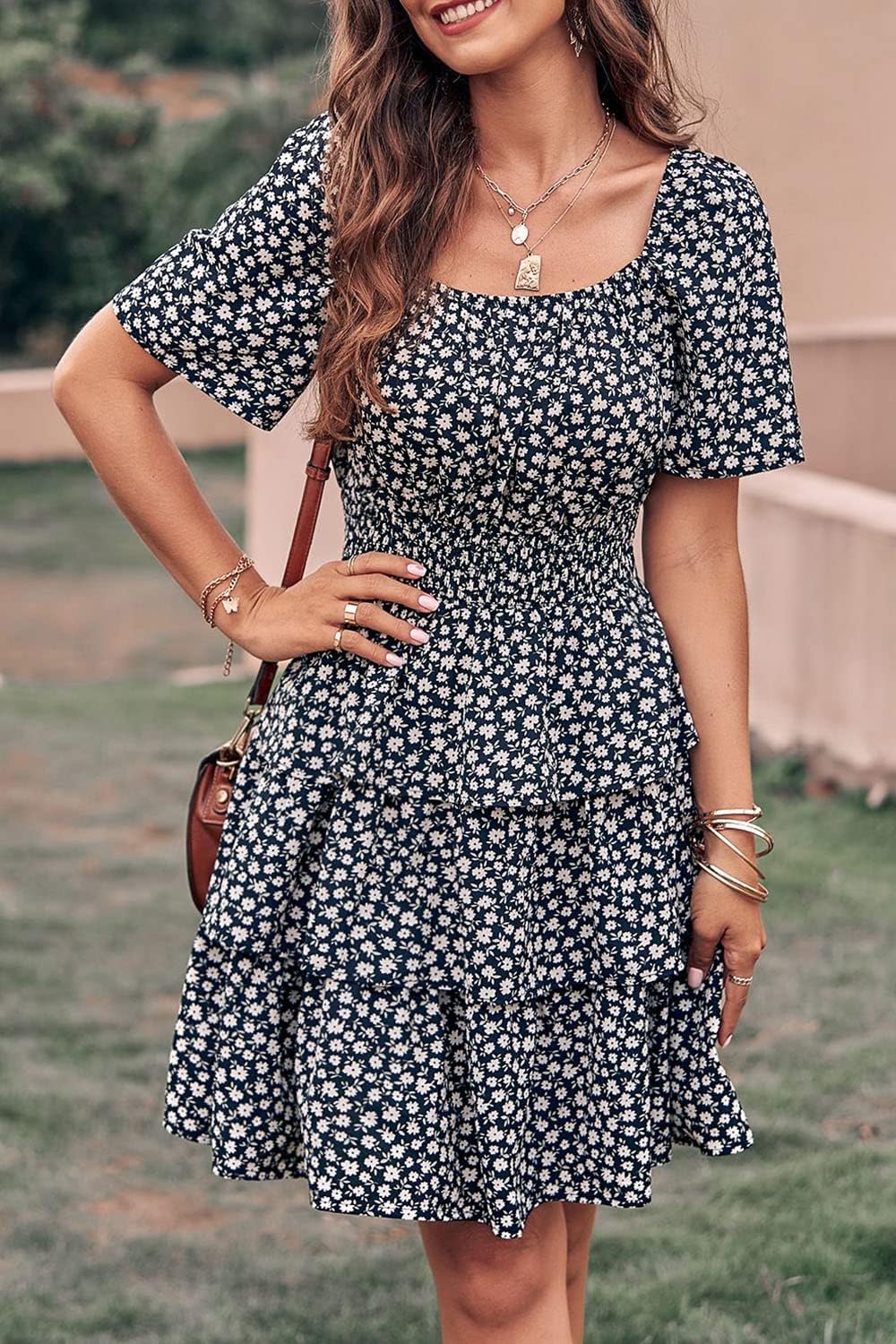 Stylish Printed Summer Short Dress