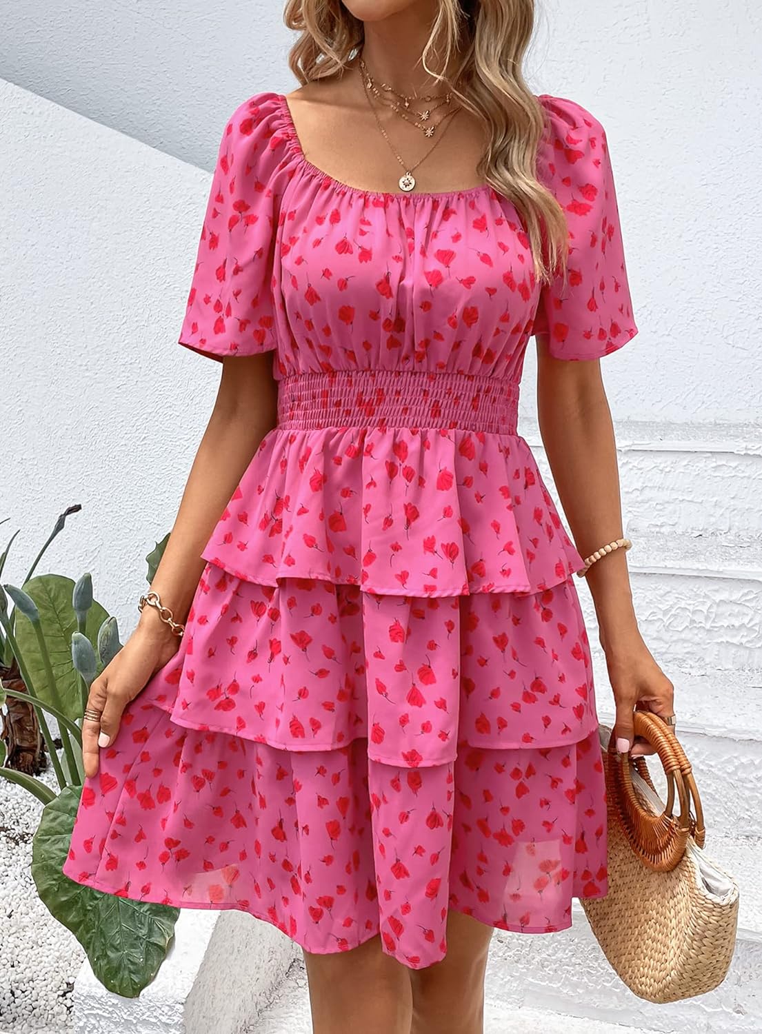 Stylish Printed Summer Short Dress