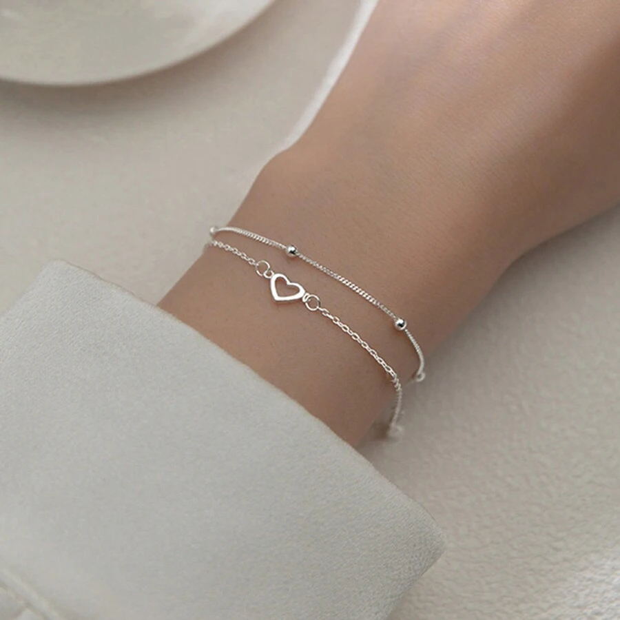 2pcs/set Heart Bracelet