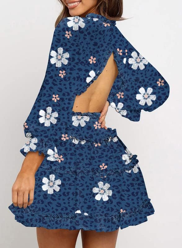 Fancy Floral Print Mini Dress