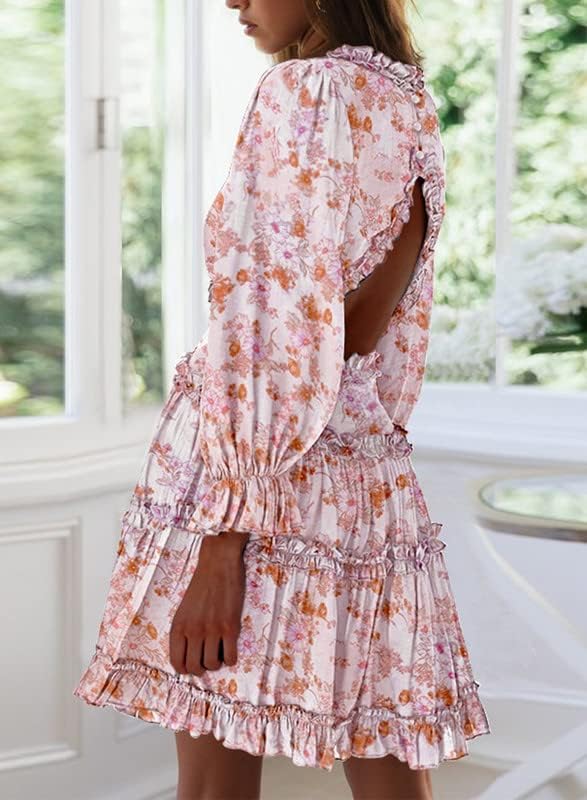 Fancy Floral Print Mini Dress