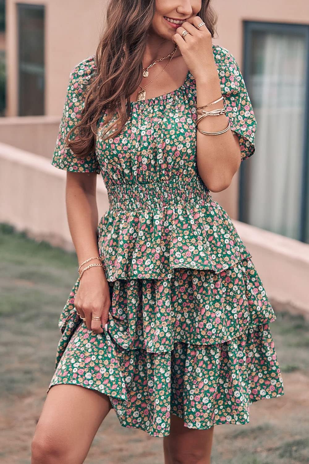 Stylish Printed Summer Short Dress