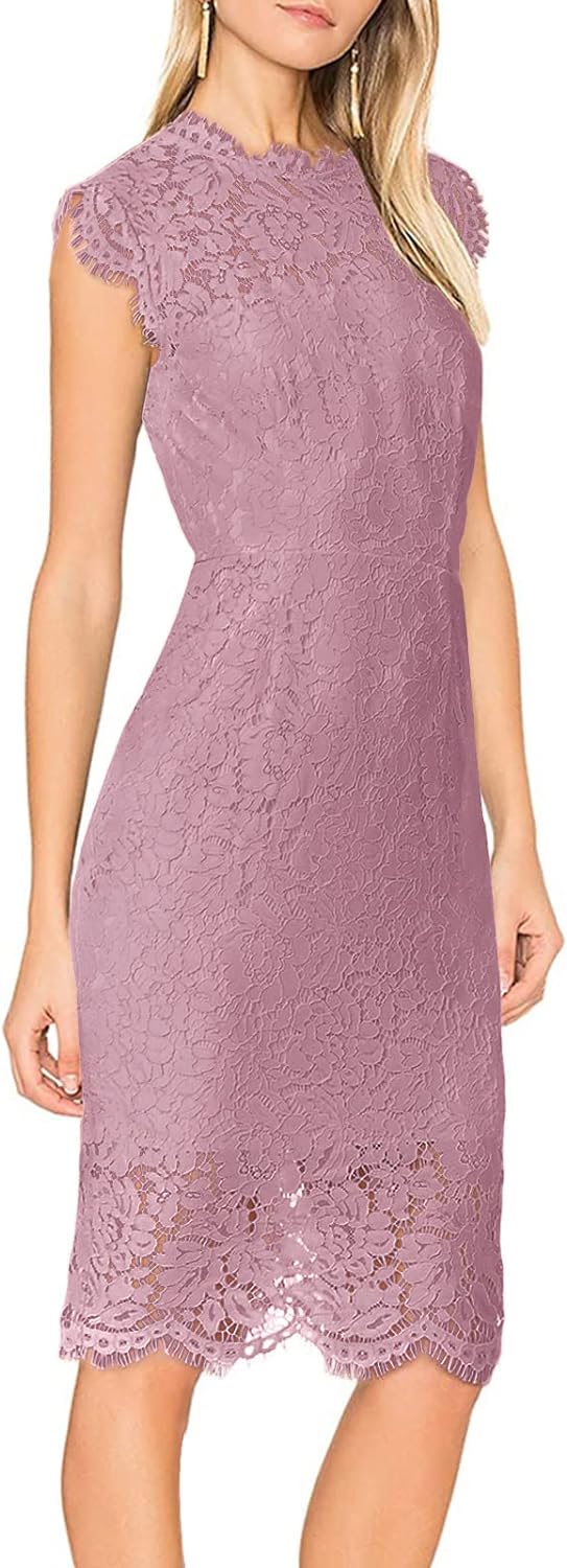 Floral Print Dress with Lace Sleeves for Women