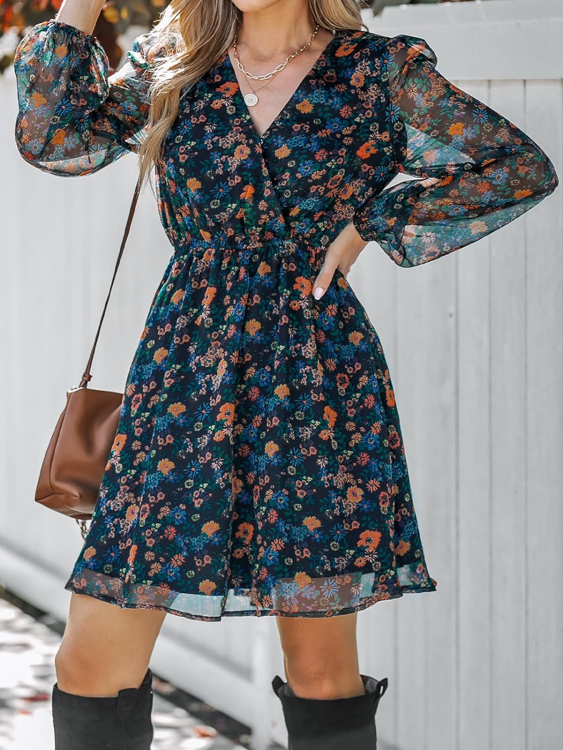 Floral Printed Chiffon Dress