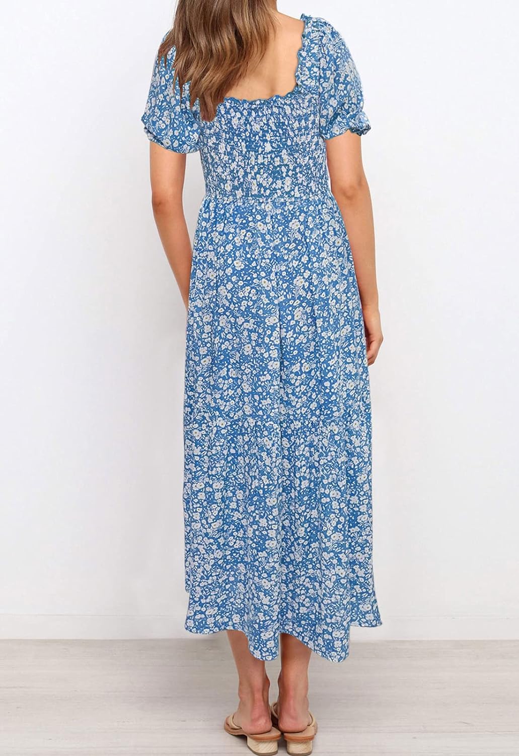 Flowers Print Stylish Dress Long Dress