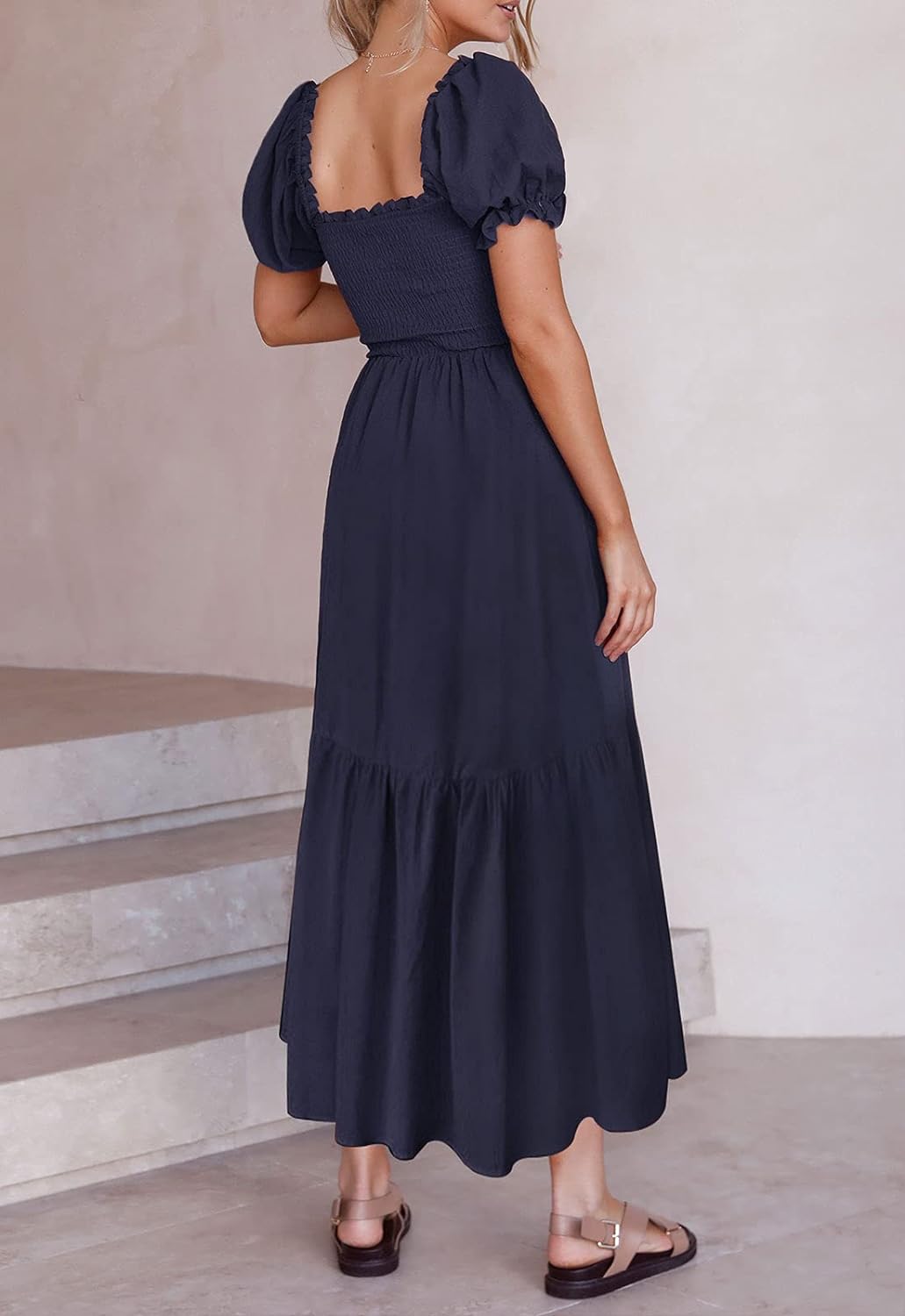 Flowers Print Stylish Dress Long Dress