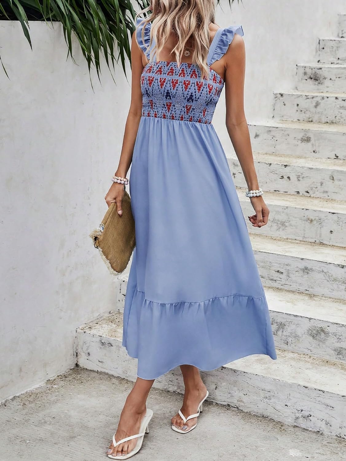 Floral Print Women's Long Dress