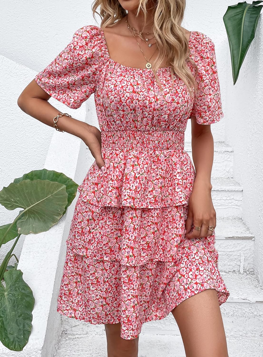 Stylish Printed Summer Short Dress